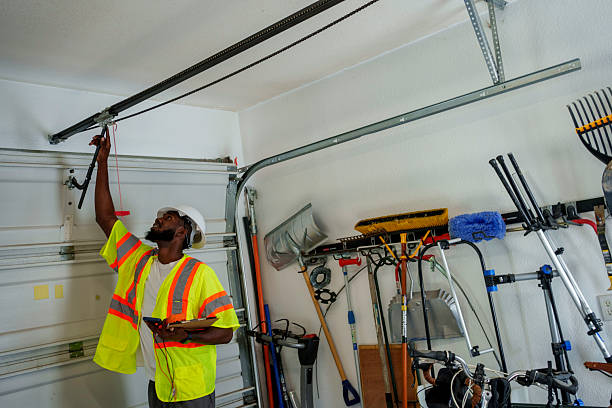 Professional Garage Door Panel Replacement technician working in Sealy, TX
